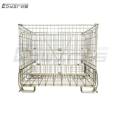 Contenidor de malla de filferro plegable